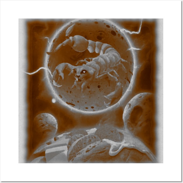 AI generated lion scorpion hybrid sandwich world Wall Art by Catbrat